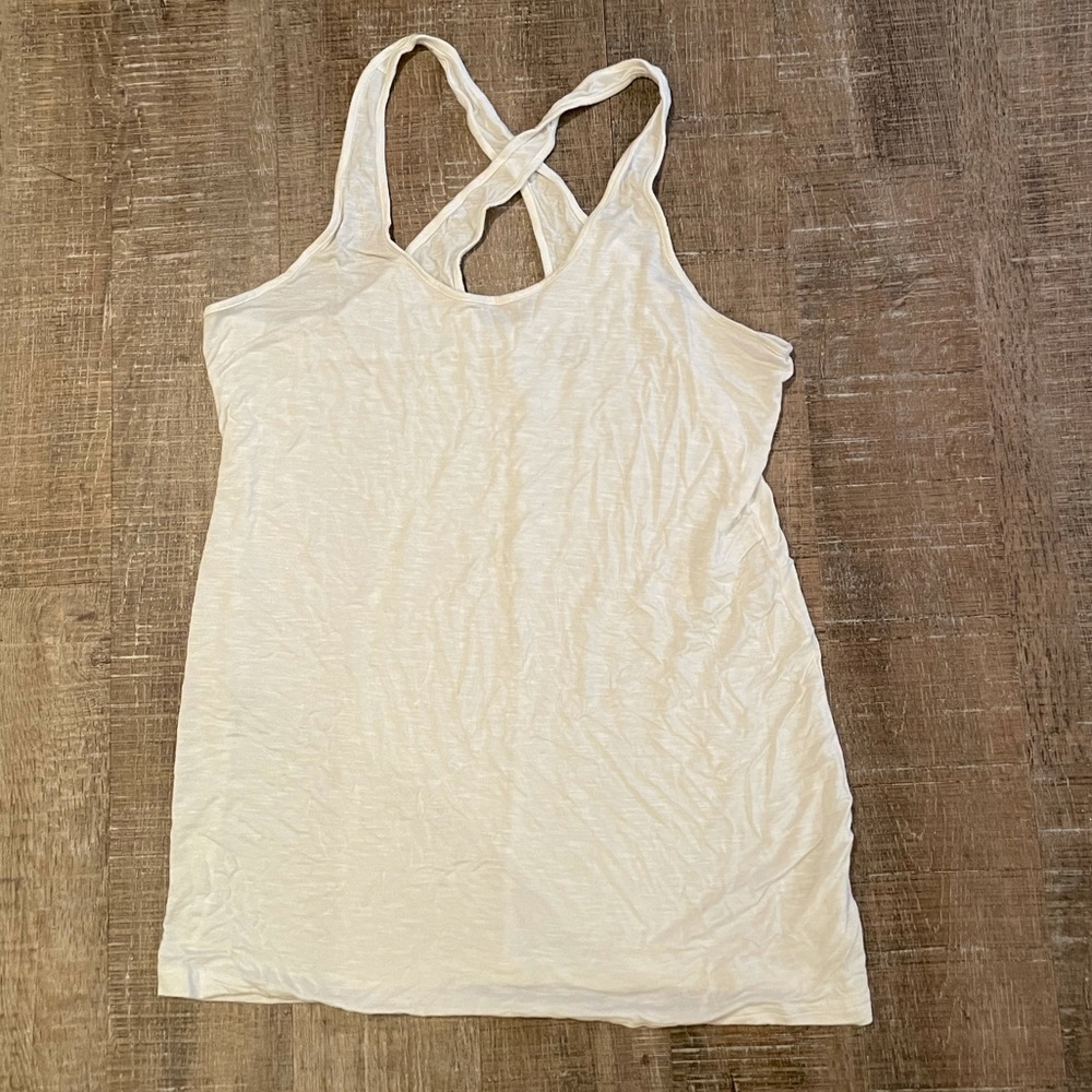 Jessica Simpson maternity white crossover tank top